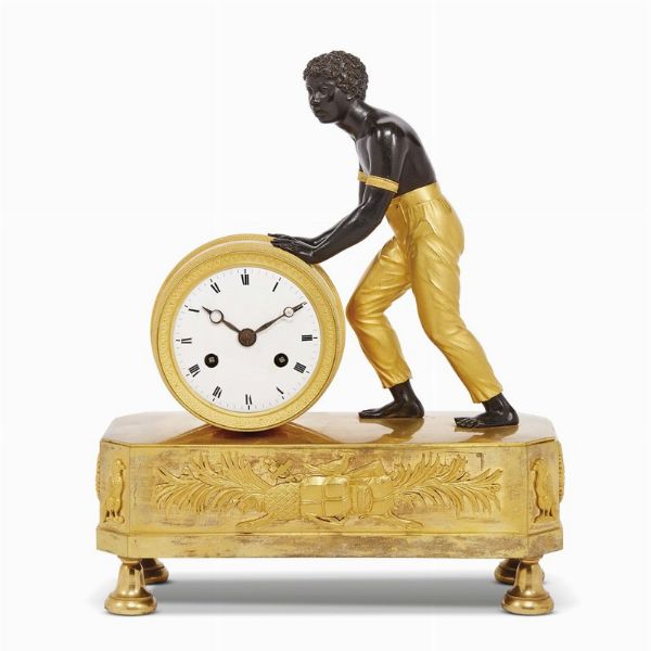 OROLOGIO DA CAMINO, PARIGI, 1807-1815  - Asta INTERNATIONAL FINE ART E UNA IMPORTANTE COLLEZIONE DI PENDOLE AU BON SAUVAGE - Associazione Nazionale - Case d'Asta italiane