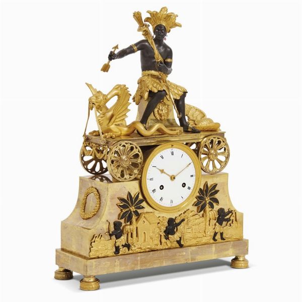 OROLOGIO DA CAMINO, PARIGI, 1800-1810  - Asta INTERNATIONAL FINE ART E UNA IMPORTANTE COLLEZIONE DI PENDOLE AU BON SAUVAGE - Associazione Nazionale - Case d'Asta italiane