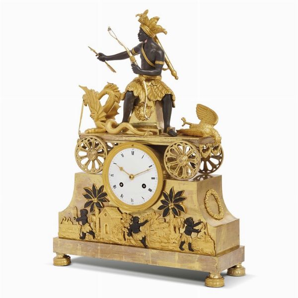 OROLOGIO DA CAMINO, PARIGI, 1800-1810  - Asta INTERNATIONAL FINE ART E UNA IMPORTANTE COLLEZIONE DI PENDOLE AU BON SAUVAGE - Associazione Nazionale - Case d'Asta italiane