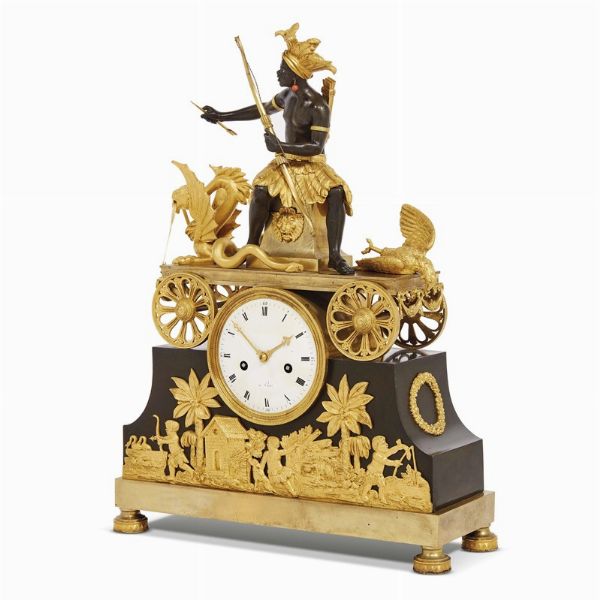 OROLOGIO DA CAMINO, PARIGI, 1800-1810  - Asta INTERNATIONAL FINE ART E UNA IMPORTANTE COLLEZIONE DI PENDOLE AU BON SAUVAGE - Associazione Nazionale - Case d'Asta italiane