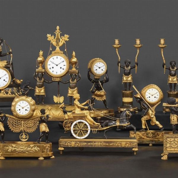 OROLOGIO DA CAMINO, PARIGI, 1800-1810  - Asta INTERNATIONAL FINE ART E UNA IMPORTANTE COLLEZIONE DI PENDOLE AU BON SAUVAGE - Associazione Nazionale - Case d'Asta italiane