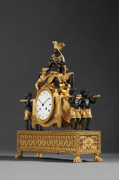 OROLOGIO DA CAMINO, DEVERBERIE & CIE., PARIGI, 1800-1810  - Asta INTERNATIONAL FINE ART E UNA IMPORTANTE COLLEZIONE DI PENDOLE AU BON SAUVAGE - Associazione Nazionale - Case d'Asta italiane