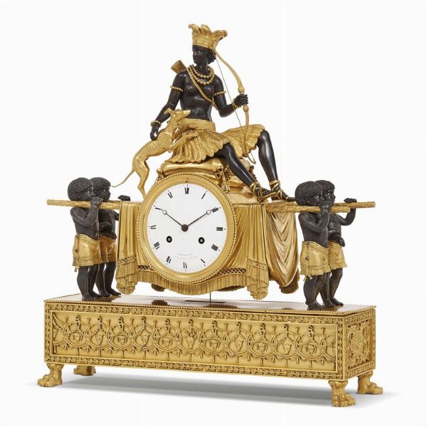 OROLOGIO DA CAMINO, DEVERBERIE & CIE., PARIGI, 1800-1810  - Asta INTERNATIONAL FINE ART E UNA IMPORTANTE COLLEZIONE DI PENDOLE AU BON SAUVAGE - Associazione Nazionale - Case d'Asta italiane