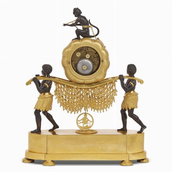 OROLOGIO DA CAMINO, PARIGI, 1804-1810  - Asta INTERNATIONAL FINE ART E UNA IMPORTANTE COLLEZIONE DI PENDOLE AU BON SAUVAGE - Associazione Nazionale - Case d'Asta italiane