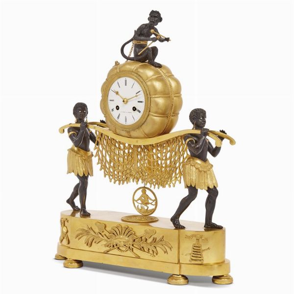 OROLOGIO DA CAMINO, PARIGI, 1804-1810  - Asta INTERNATIONAL FINE ART E UNA IMPORTANTE COLLEZIONE DI PENDOLE AU BON SAUVAGE - Associazione Nazionale - Case d'Asta italiane