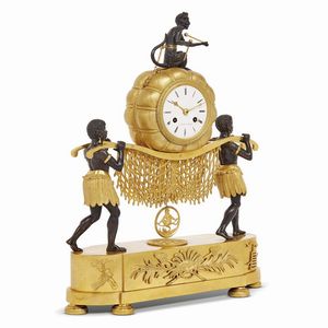 OROLOGIO DA CAMINO, PARIGI, 1804-1810  - Asta INTERNATIONAL FINE ART E UNA IMPORTANTE COLLEZIONE DI PENDOLE AU BON SAUVAGE - Associazione Nazionale - Case d'Asta italiane