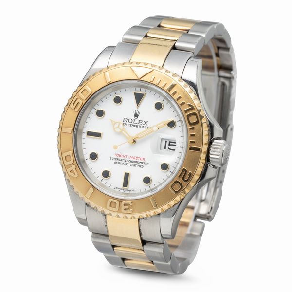 ROLEX : Sportivo Yacht Master ref 16623, acciaio e oro quadrante bianco con indici in onice ghiera girevole in oro, movimento automatico e datario  - Asta Orologi da Polso e da Tasca - Associazione Nazionale - Case d'Asta italiane