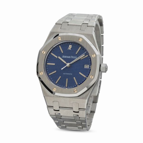 AUDEMARS PIGUET : Affascinante Royal Oak ref 14790 in acciaio inossidabile con rarissimo quadrante blu elettrico Yves Klein, movimento automatico extrapiatto accompagnato da garanzia originale  - Asta Orologi da Polso e da Tasca - Associazione Nazionale - Case d'Asta italiane