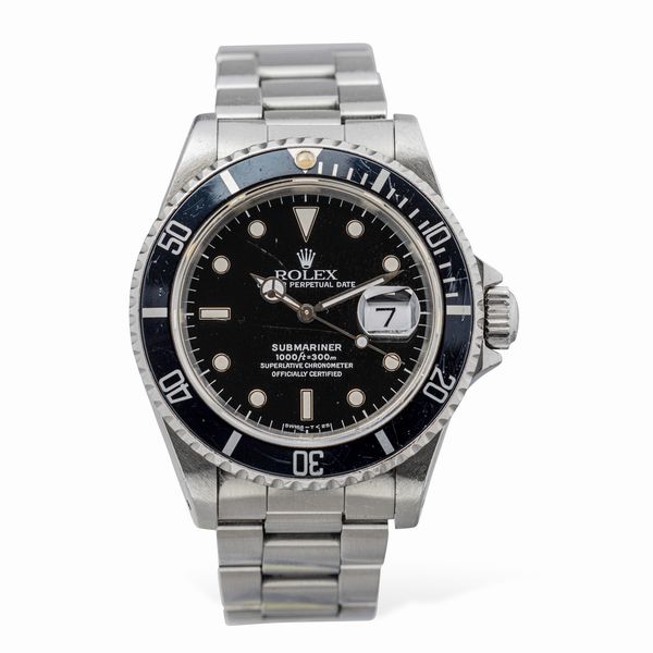 ROLEX : Submariner 16610 con cassa in acciaio, bracciale oyster chiusura fliplock accompagnato da astuccio originale<BR>  - Asta Orologi da Polso e da Tasca - Associazione Nazionale - Case d'Asta italiane