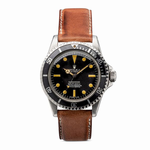 ROLEX : Submariner ref 5512 con spallette a punta, in acciaio inossidabile movimento automtico, quadrante nero opaco con pallettoni luminosi  - Asta Orologi da Polso e da Tasca - Associazione Nazionale - Case d'Asta italiane