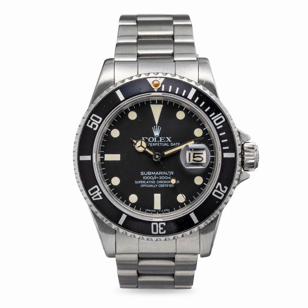 ROLEX : Raro Submariner ref 16800 transizionale in acciaio inossidabile con vetro zaffiro e quadrante nero opaco pallettoni  - Asta Orologi da Polso e da Tasca - Associazione Nazionale - Case d'Asta italiane