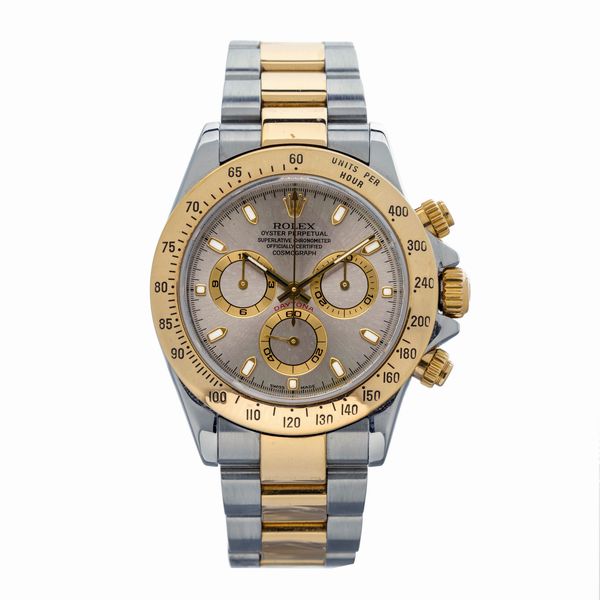 ROLEX : Sportivo ed iconico Cosmograph Daytona ref 116523, acciaio e oro giallo quadrante grigio ardesia, movimento automatico, ghiera graduata tachimetrica e bracciale Oyster  - Asta Orologi da Polso e da Tasca - Associazione Nazionale - Case d'Asta italiane