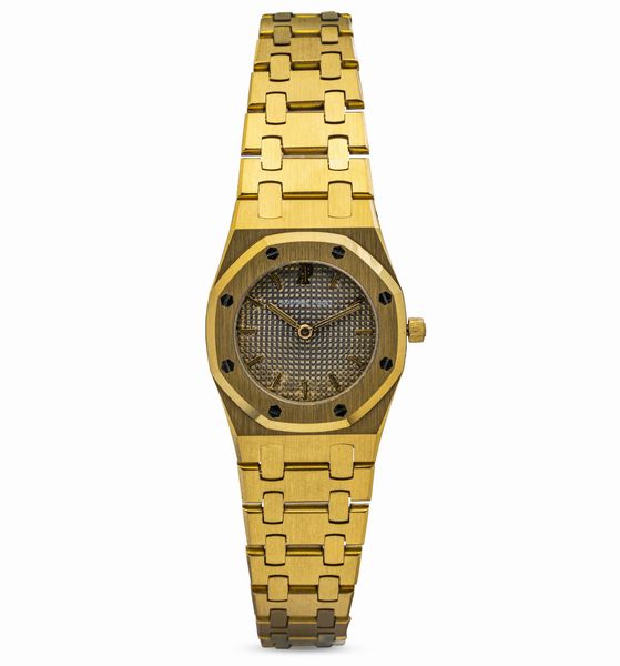 AUDEMARS PIGUET : Elegante e raffinato Royal Oak Lady ref 6007 BA in oro giallo 18k, quadrante virato tropical e movimento al quarzo  - Asta Orologi da Polso e da Tasca - Associazione Nazionale - Case d'Asta italiane