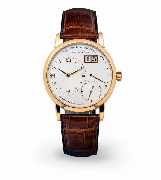 A. LANGE & SÖHNE : Classico ed elegante Little Lange 1 in oro rosa 18k, carica manuale con datario e grande riserva di carica, quadrante dei secondi ad ore 5, fondo a vista completo di scatola e garanzia  - Asta Orologi da Polso e da Tasca - Associazione Nazionale - Case d'Asta italiane