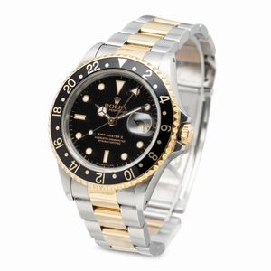 ROLEX : Sportivo GMT Master II ref 16713 acciaio e oro quadrante nero, doppia fuso orario, bracciale Oyster  - Asta Orologi da Polso e da Tasca - Associazione Nazionale - Case d'Asta italiane