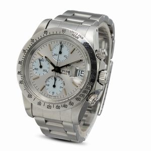 TUDOR : Sportivo Big Block ref 79180 in acciaio inossidabile, cronografo tre contatori verticali, ghiera tachimetrica, quadrante grigio satinato con bracciale Oyster  - Asta Orologi da Polso e da Tasca - Associazione Nazionale - Case d'Asta italiane