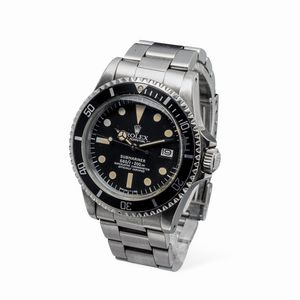 ROLEX : Sportivo Submariner ref 1680 in acciaio, quadrante nero opaco con pallettoni al trizio, ghiera girevole nera metallica, movimento automatico con datario  - Asta Orologi da Polso e da Tasca - Associazione Nazionale - Case d'Asta italiane