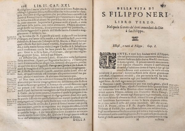 Bacci, Pietro Giacomo : Vita di S. Filippo Neri Fiorentino. Fondatore della Congregatione dell'Oratorio. Raccolta da' Processi fatti per la sua Canonizatione. Di nuovo riveduta dall'Autore, con l'aggiunta di alcuni miracoli.  - Asta Libri, Autografi e Stampe - Associazione Nazionale - Case d'Asta italiane