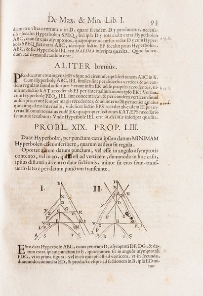 Vincenzo Viviani : De maximis; et minimis geometrica diuinatio in quintum conicorum Apollonii Pergaei adhuc desideratum ad Serenissimum Ferdinandum  - Asta Libri, Autografi e Stampe - Associazione Nazionale - Case d'Asta italiane