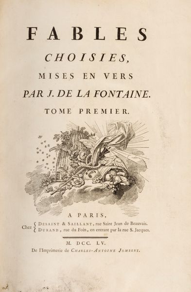 La Fontaine, Jean de : Fables choisies, mises en vers par J. de La Fontaine. Tome premier [-quatrime].  - Asta Libri, Autografi e Stampe - Associazione Nazionale - Case d'Asta italiane