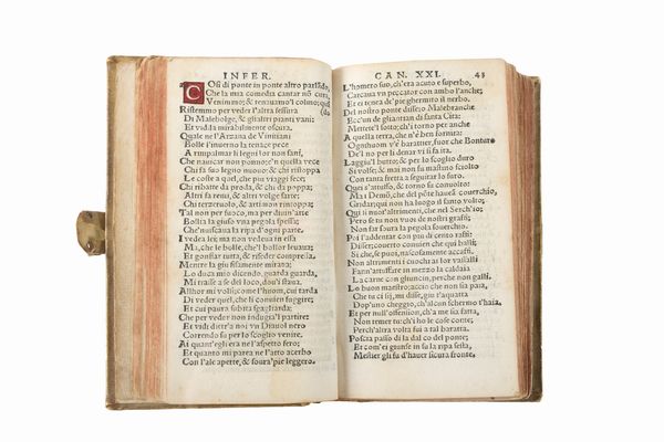 DANTE ALIGHIERI : Lo 'Nferno e 'l Purgatorio e 'l Paradiso dil diuino poeta Dante Alighieri  - Asta Libri, Autografi e Stampe - Associazione Nazionale - Case d'Asta italiane