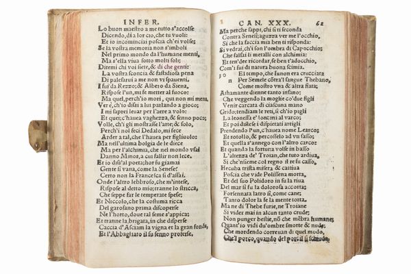 DANTE ALIGHIERI : Lo 'Nferno e 'l Purgatorio e 'l Paradiso dil diuino poeta Dante Alighieri  - Asta Libri, Autografi e Stampe - Associazione Nazionale - Case d'Asta italiane