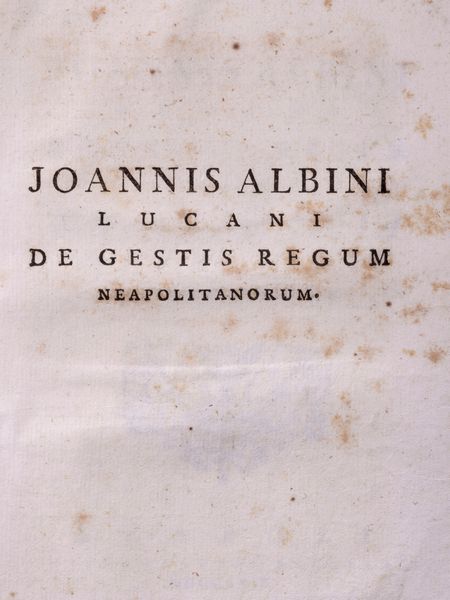 Giovanni Albini : De Rebus Gestis Regum Neapolitanorum ab Aragonia qui extant.  - Asta Libri, Autografi e Stampe - Associazione Nazionale - Case d'Asta italiane