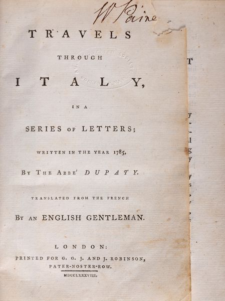 Charles Mercier Dupaty : Travel through Italy in a series of letters written in the year 1785  - Asta Libri, Autografi e Stampe - Associazione Nazionale - Case d'Asta italiane