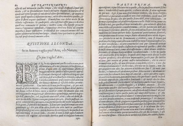 Lorenzo Bargagli : I trattenimenti dove vaghe donne e da giovani Huomini rappresentati sono Honesti, e dilettevoli Giuochi; narrate Novelle; e cantate alcune amorose Canzonette. Con due copiose Tavole: una de' principali Titoli, & l'altra delle cose notabili  - Asta Libri, Autografi e Stampe - Associazione Nazionale - Case d'Asta italiane