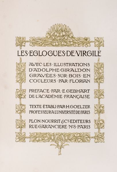 Publio Virgilio Marone : Les Eglogues de Virgile  - Asta Libri, Autografi e Stampe - Associazione Nazionale - Case d'Asta italiane
