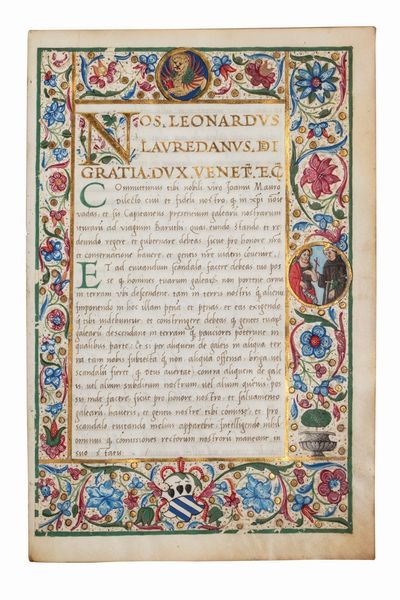 Loredan Leonardo, Doge : Commissione dogale  - Asta Libri, Autografi e Stampe - Associazione Nazionale - Case d'Asta italiane