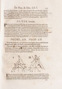 Vincenzo Viviani : De maximis; et minimis geometrica diuinatio in quintum conicorum Apollonii Pergaei adhuc desideratum ad Serenissimum Ferdinandum  - Asta Libri, Autografi e Stampe - Associazione Nazionale - Case d'Asta italiane