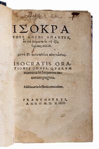 Isocrate - Orationes omnes, quarum nomina in sequenti invenies pagina. Addita variae lectionis annotatione