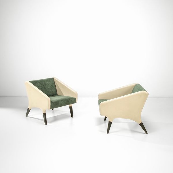 GIO PONTI : Due poltrone mod. Diamante  - Asta Fine Design - Associazione Nazionale - Case d'Asta italiane