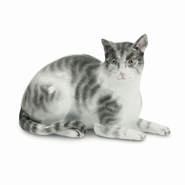 Figurina di gatto <BR>Meissen, 1900-1924  - Asta Maioliche e Porcellane - Associazione Nazionale - Case d'Asta italiane