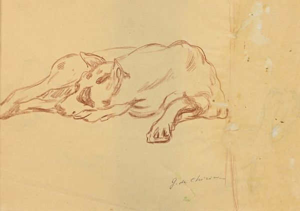 Giorgio de Chirico : Studio di cane  - Asta Arte Moderna e Contemporanea - Associazione Nazionale - Case d'Asta italiane