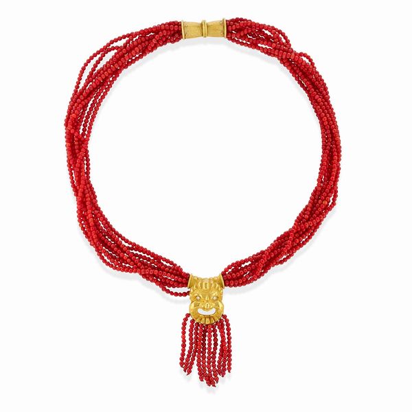 Collana con corallo rosso  - Asta Gioielli / Summer - Associazione Nazionale - Case d'Asta italiane