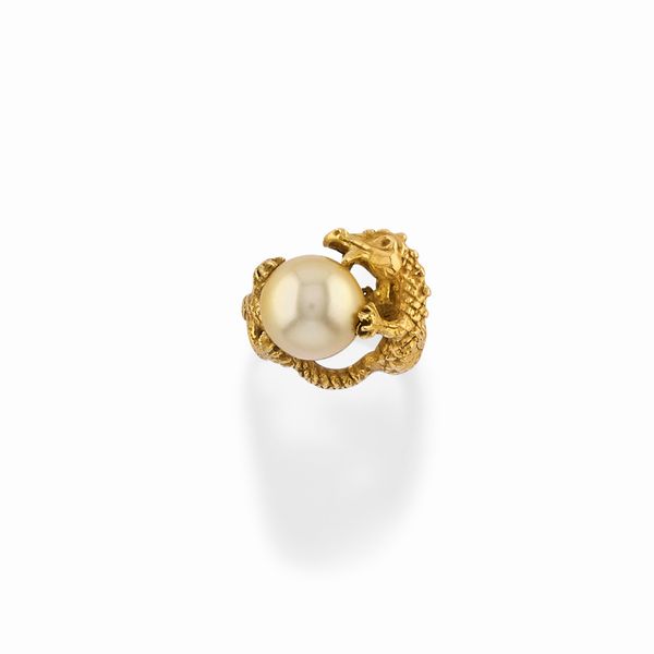 Anello con perla  - Asta Gioielli / Summer - Associazione Nazionale - Case d'Asta italiane