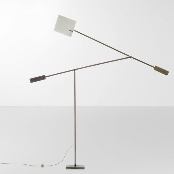 ANGELO BROTTO : Lampada da terra orientabile mod. Giraffa  - Asta Design - Associazione Nazionale - Case d'Asta italiane