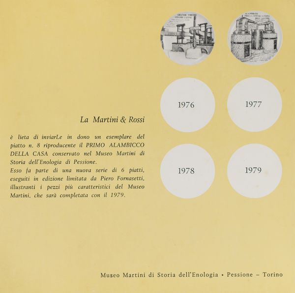 FORNASETTI PIERO (1913 - 1988) : Piatto Alambicco per la distillazione dell'alcol  - Asta Asta 410 | DESIGN E ARTI DECORATIVE DEL NOVECENTO - CERAMICHE Online - Associazione Nazionale - Case d'Asta italiane