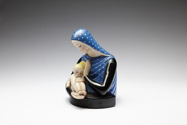 LENCI TORINO : Madonna con bambino  - Asta Asta 410 | DESIGN E ARTI DECORATIVE DEL NOVECENTO - CERAMICHE Online - Associazione Nazionale - Case d'Asta italiane