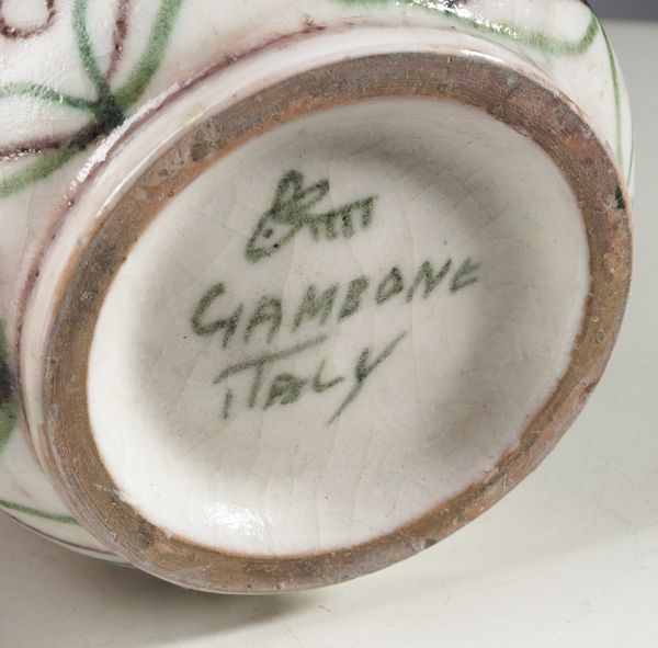 GAMBONE GUIDO (1909 - 1969) : Vaso bottiglia  - Asta Asta 410 | DESIGN E ARTI DECORATIVE DEL NOVECENTO - CERAMICHE Online - Associazione Nazionale - Case d'Asta italiane