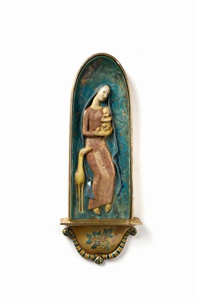 MELANDRI PIETRO  (1885 - 1976) : Madonna con bambino  - Asta Asta 410 | DESIGN E ARTI DECORATIVE DEL NOVECENTO - CERAMICHE Online - Associazione Nazionale - Case d'Asta italiane