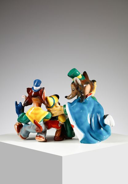 CERAMICHE ZACCAGNINI FIRENZE : Pinocchio, il Gatto e la Volpe, serie Walt Disney  - Asta Asta 410 | DESIGN E ARTI DECORATIVE DEL NOVECENTO - CERAMICHE Online - Associazione Nazionale - Case d'Asta italiane