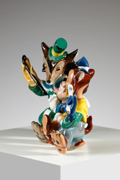 CERAMICHE ZACCAGNINI FIRENZE : Pinocchio, il Gatto e la Volpe, serie Walt Disney  - Asta Asta 410 | DESIGN E ARTI DECORATIVE DEL NOVECENTO - CERAMICHE Online - Associazione Nazionale - Case d'Asta italiane