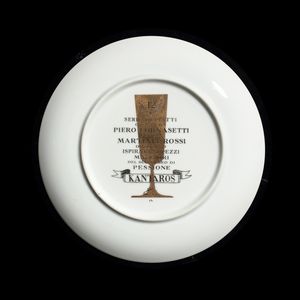 FORNASETTI PIERO (1913 - 1988) : Piatto Kantaros  - Asta Asta 410 | DESIGN E ARTI DECORATIVE DEL NOVECENTO - CERAMICHE Online - Associazione Nazionale - Case d'Asta italiane