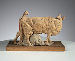 TOMBA CLETO (1898 - 1987) : La mucca e il diavolo  - Asta Asta 410 | DESIGN E ARTI DECORATIVE DEL NOVECENTO - CERAMICHE Online - Associazione Nazionale - Case d'Asta italiane