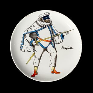 FORNASETTI PIERO (1913 - 1988) : Sei piatti  - Asta Asta 410 | DESIGN E ARTI DECORATIVE DEL NOVECENTO - CERAMICHE Online - Associazione Nazionale - Case d'Asta italiane