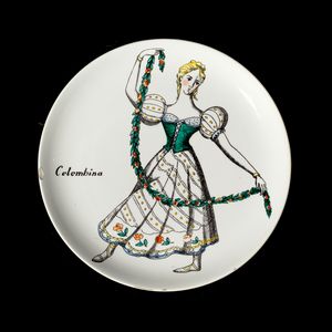 FORNASETTI PIERO (1913 - 1988) : Sei piatti  - Asta Asta 410 | DESIGN E ARTI DECORATIVE DEL NOVECENTO - CERAMICHE Online - Associazione Nazionale - Case d'Asta italiane