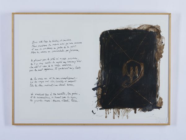 TAPIES ANTONI (1923 - 2012) : Sonnet VII, da from Vingt-deux pomes di Jean Cassou.  - Asta Asta 413 | GRAFICA MODERNA, FOTOGRAFIA E MULTIPLI D'AUTORE Online - Associazione Nazionale - Case d'Asta italiane